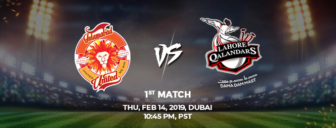 Islamabad United VS Lahore Qalandars Match 1st (PSL 2019)
