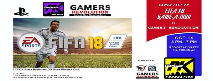 Fifa 18 Game A Thon At Gamers Revolution Lahore Bookitnow Pk