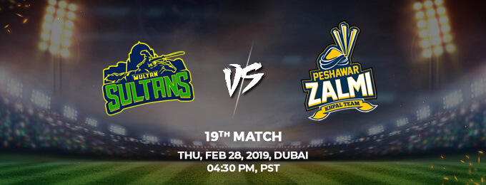 Multan Sultans VS Peshawar Zalmi 19th Match (PSL 2019)