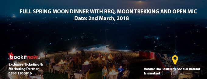 Full Spring Moon dinner with BBQ, moon trekking and open mic