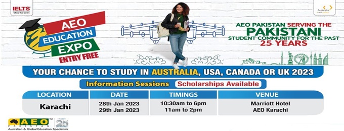 aeo education expo - study in australia, canada, usa or uk 2023 | 28th jan 2023 | marriott hotel